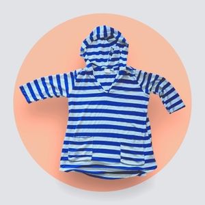 Beach Break blue and white striped swim cover up women's size medium